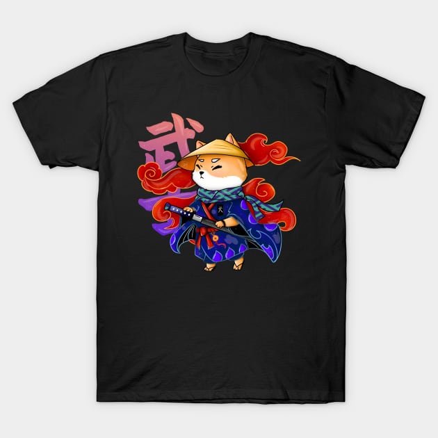 Samurai Corgi T-Shirt by Sonoyang